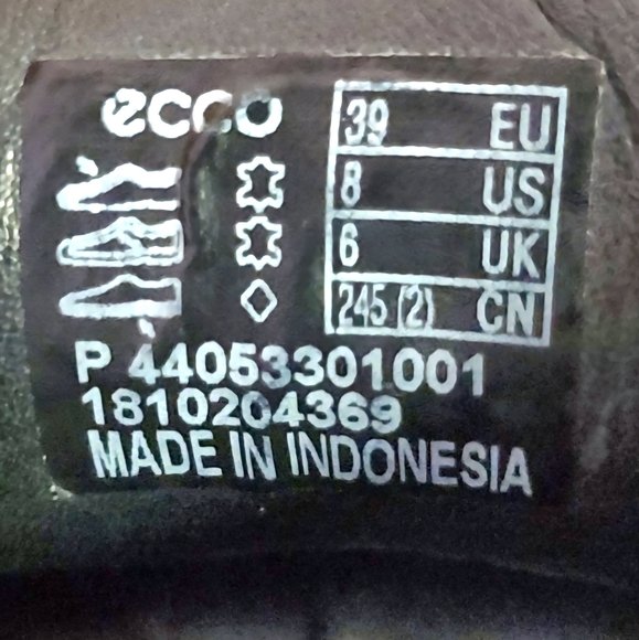 ECCO Men's Size 8 Danish Design Black Leather High-Tops - Picture 5 of 9